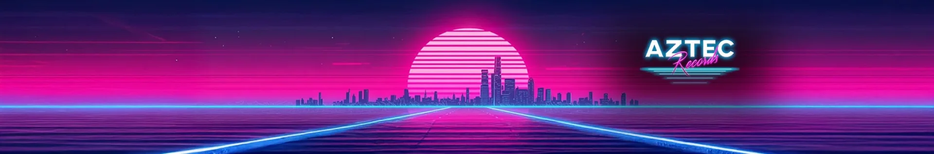 የAZTEC RECORDS UK: RETROWAVE - SYNTHWAVE - SYNTHPOP ቻናል ባነር